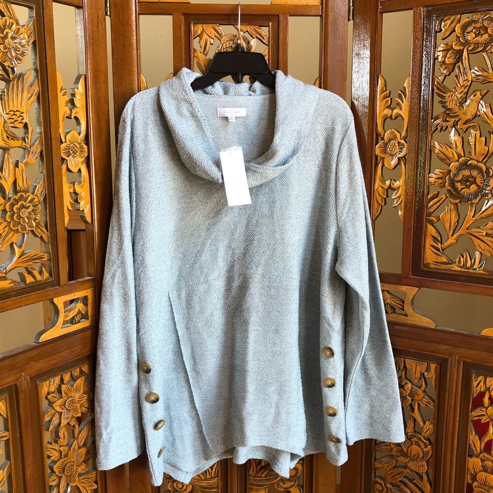 New Directions Cowl Neck Long Sleeve Sweater - Picture 1 of 8